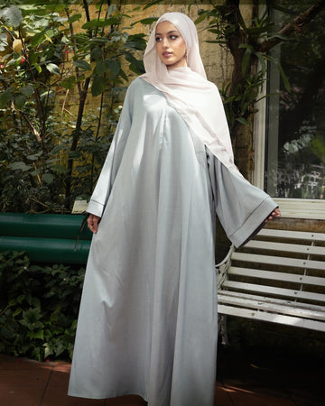 Soft Pastel Blue Basma Linen Look