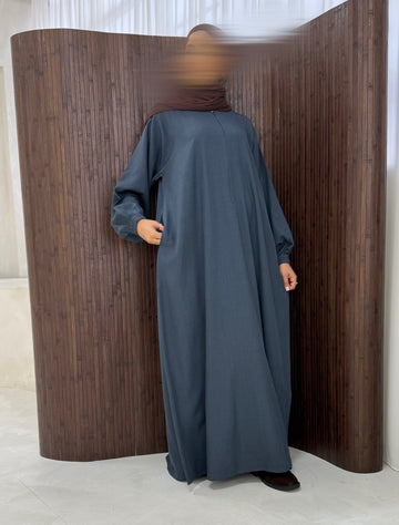 Lina Nursingfriendly Abaya in Denim Blue/Grey