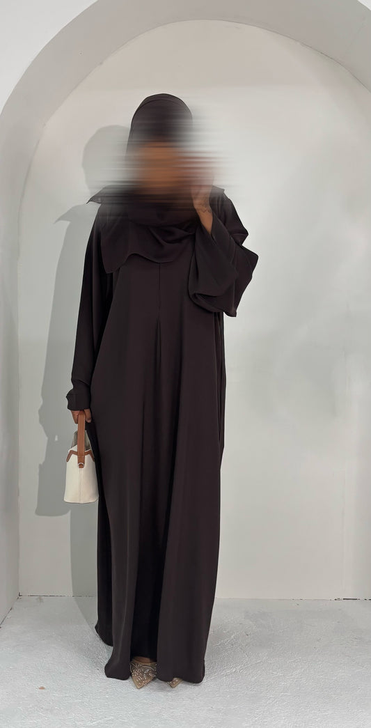 Dark Chocolate Basma Nida Abaya- with Matching Hijab