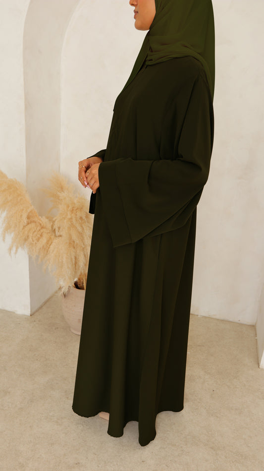 Deep Khaki Basma Nida Abaya - with Matching hijab