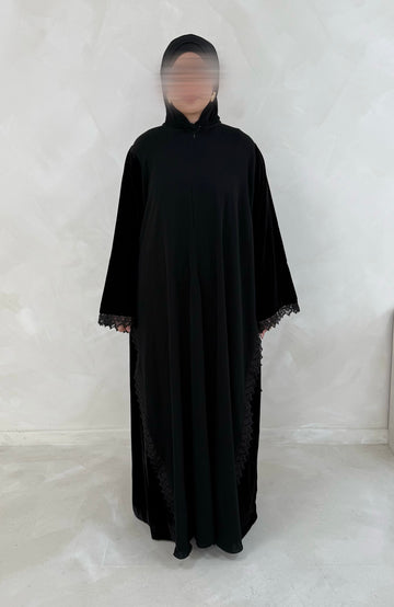 Black Velvet Lace Nidha (Malika ) - Nursing Friendly comes with matching hijab