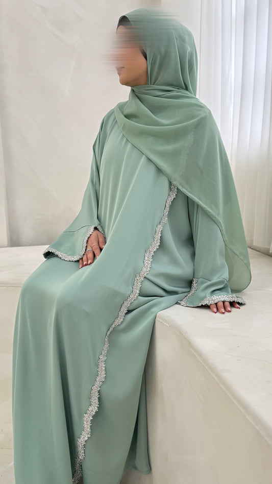 Fayrouz Noori- Elegant occasion abaya- with hidden zip
