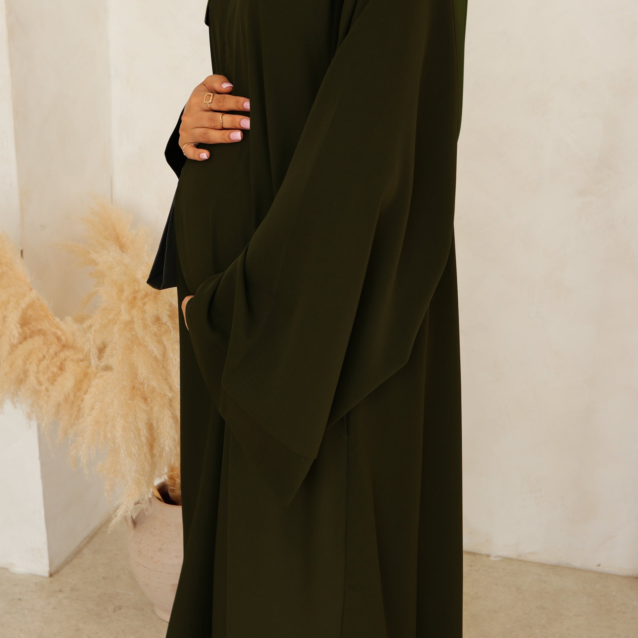 Deep Khaki Basma Nida Abaya - with Matching hijab
