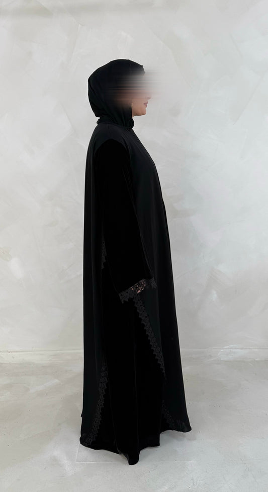 Black Velvet Lace Nidha (Malika ) - Nursing Friendly comes with matching hijab