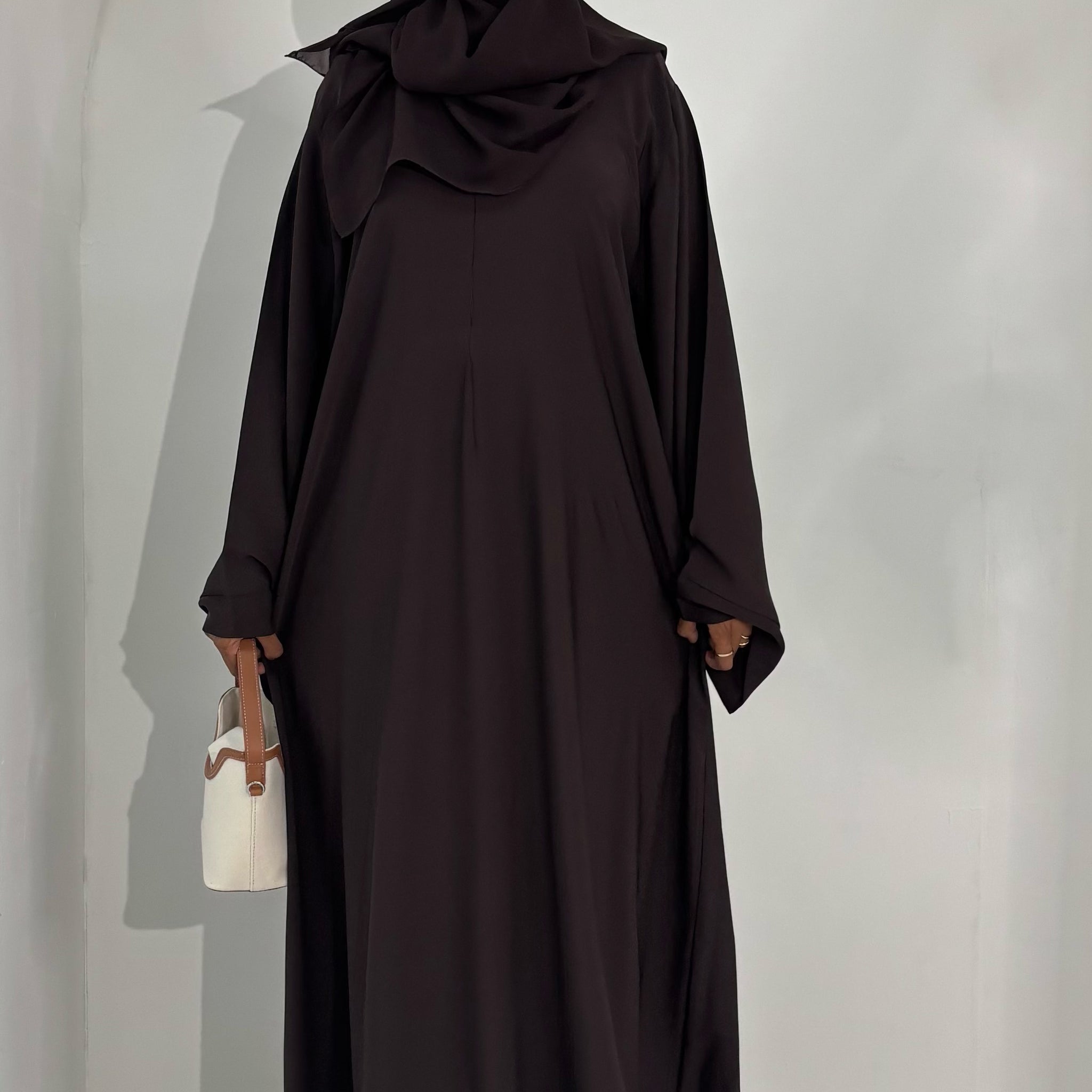 Dark Chocolate Basma Nida Abaya- with Matching Hijab