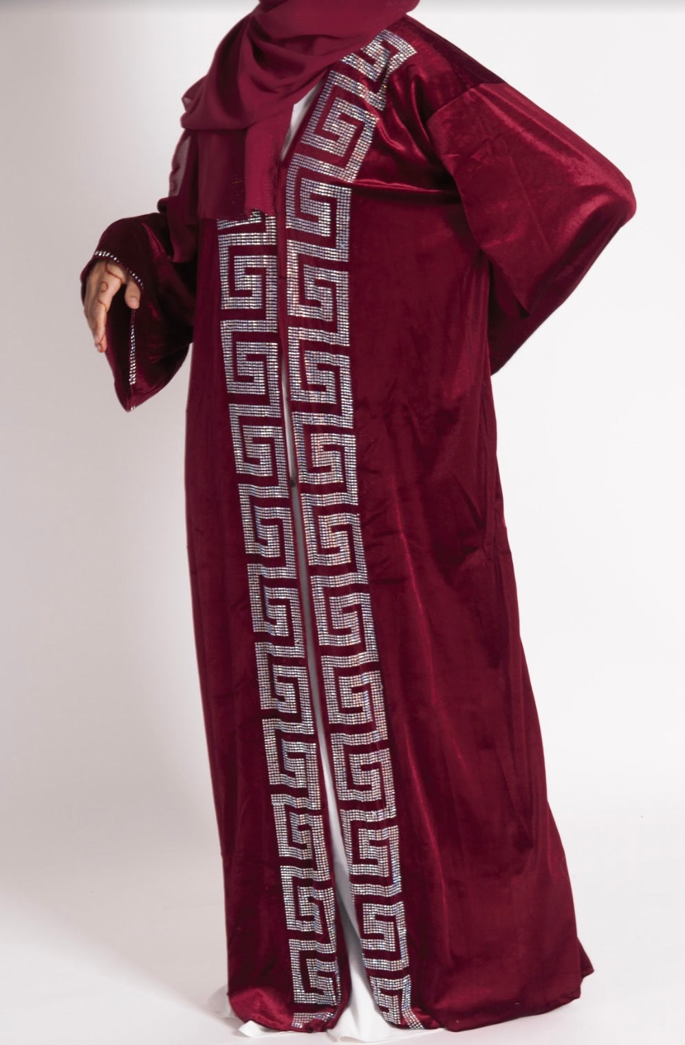 Red Velvet Fadiya Abaya - Modest Maternity